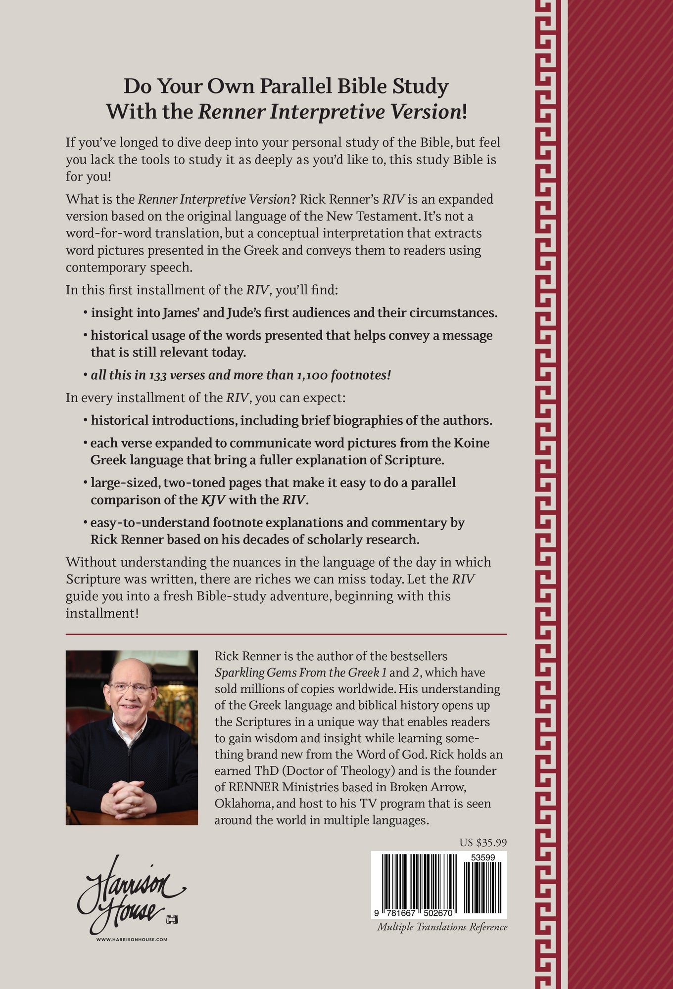 Renner Interpretive Version: James and Jude Hardcover – January 7, 2025 Renner Interpretive Version: James and Jude Hardcover – January 7, 2025