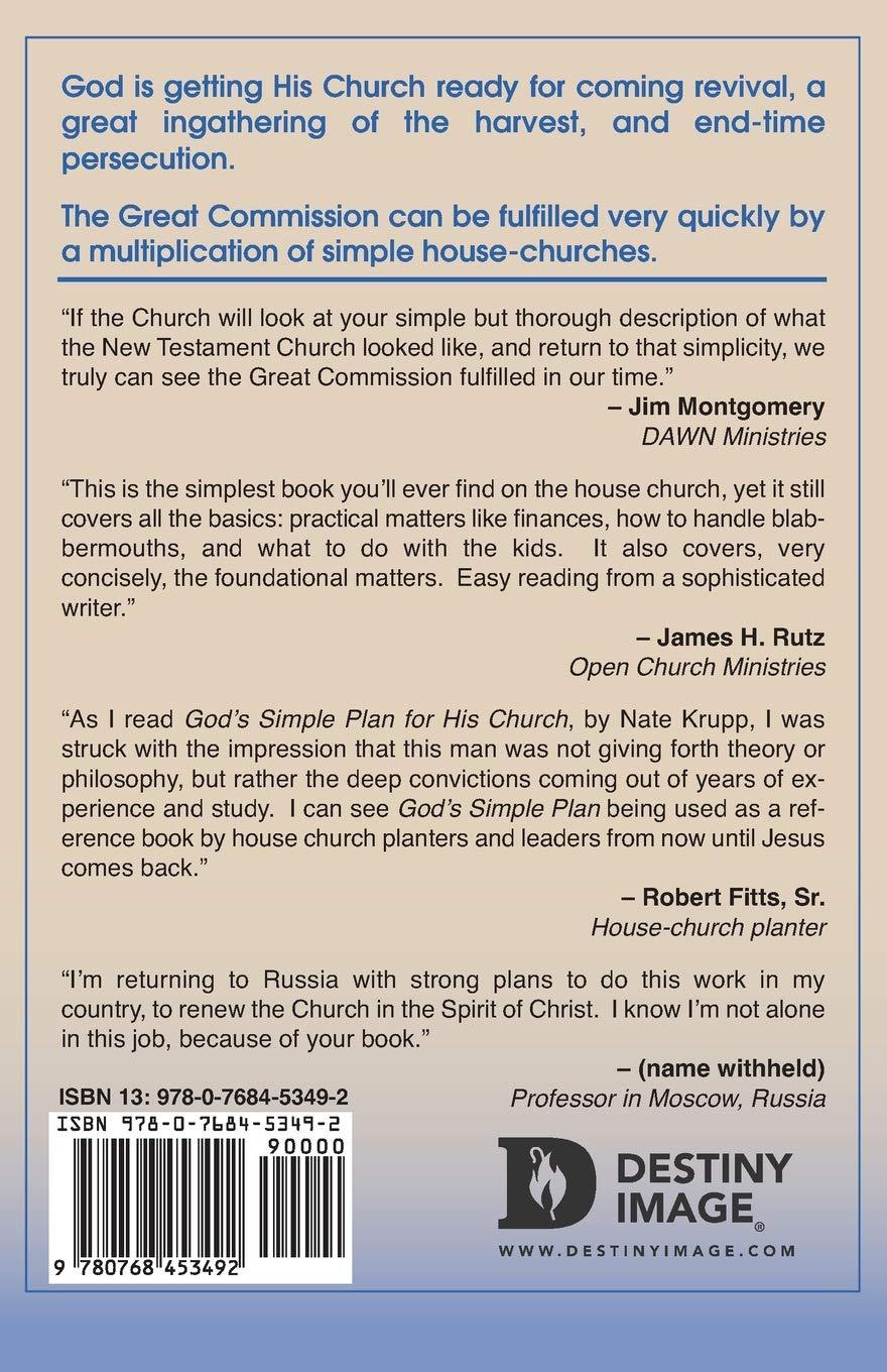 God's Simple Plan for His Church — And Your Place in It: A Manual for House Churches Paperback – August 19, 2019 God's Simple Plan for His Church — And Your Place in It: A Manual for House Churches Paperback – August 19, 2019