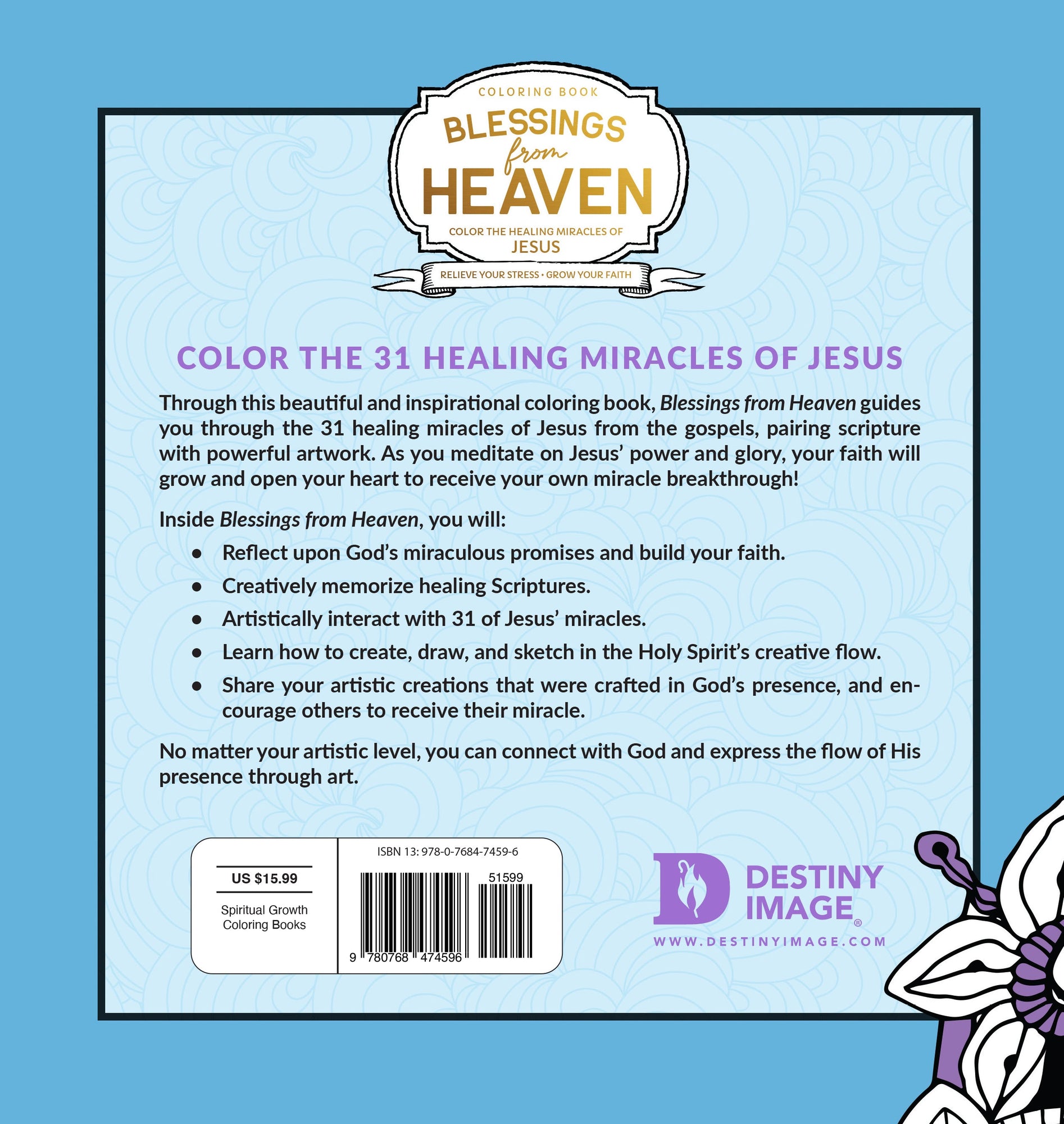 Blessings from Heaven Adult Coloring Book: Color the Healing Miracles of Jesus Paperback – May 16, 2023 Blessings from Heaven Adult Coloring Book: Color the Healing Miracles of Jesus Paperback – May 16, 2023