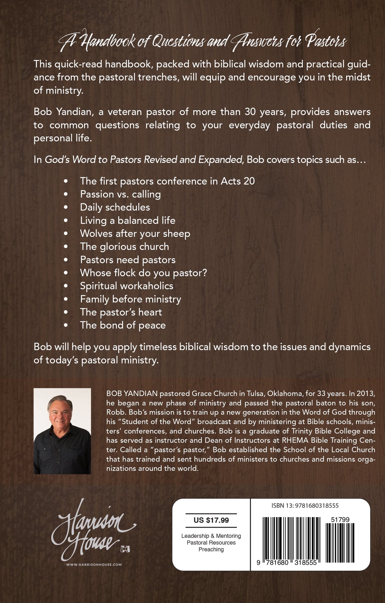 God's Word to Pastors Revised and Updated: A Practical and Spiritual Guide for Everyday Challenges in Ministry Paperback – March 15, 2022 by Bob Yandian  (Author) God's Word to Pastors Revised and Updated: A Practical and Spiritual Guide for Everyday Challenges in Ministry Paperback – March 15, 2022 by Bob Yandian  (Author)