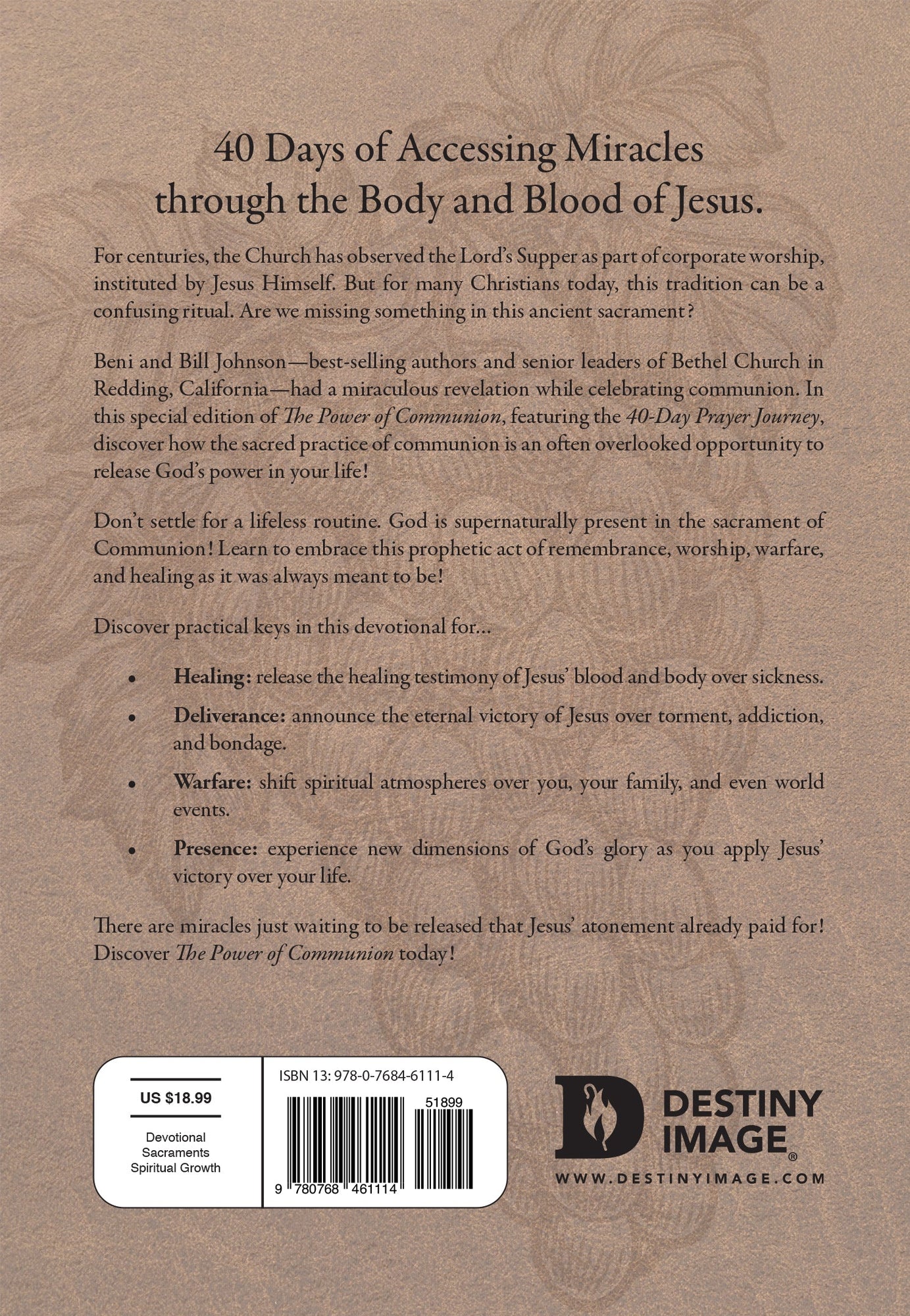 The Power of Communion with 40-Day Prayer Journey (Leather Gift Version): Accessing Miracles Through the Body and Blood of Jesus Imitation Leather – February 15, 2022 by Beni Johnson  (Author), Bill Johnson  (Author) The Power of Communion with 40-Day Prayer Journey (Leather Gift Version): Accessing Miracles Through the Body and Blood of Jesus Imitation Leather – February 15, 2022 by Beni Johnson  (Author), Bill Johnson  (Author)