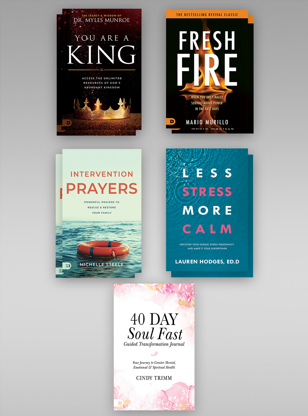Combined Publishers New Release Program Contains (2- You are A King, 2 - Fresh Fire, 2 - Intervention Prayers, 2 - Less Stress, More Calm + Plus Free Gift)