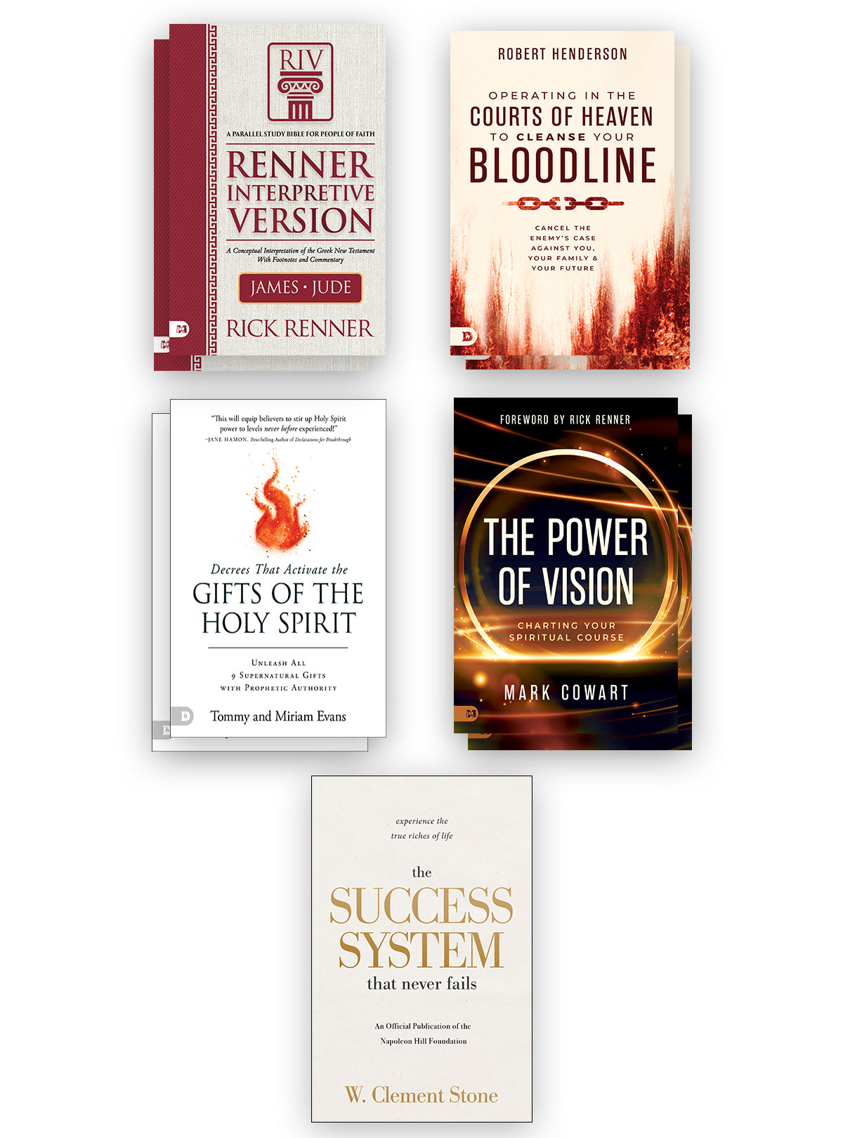 Combined Publishers New Release Program Contains (2 - RIV: James and Jude, 2 - The Power of Vision, 2- Operating in the Courts of Heaven to Cleanse Your Bloodline, 2 - Decrees that Activate the Gifts of the Holy Spirit) + Plus Free Gift)