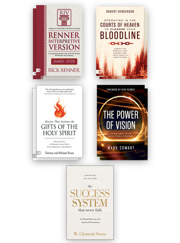 Combined Publishers New Release Program Contains (2 - RIV: James and Jude, 2 - The Power of Vision, 2- Operating in the Courts of Heaven to Cleanse Your Bloodline, 2 - Decrees that Activate the Gifts of the Holy Spirit) + Plus Free Gift)