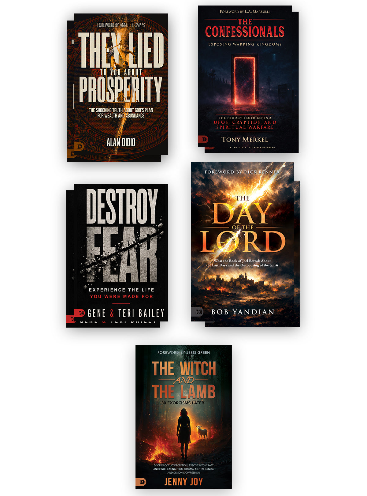 Combined Publishers New Release Program Contains (2 - The Confessionals, 2 - They Lied to You About Prosperity, 2 - Destroy Fear, 2 - The Day of the Lord) + Plus Free Gift