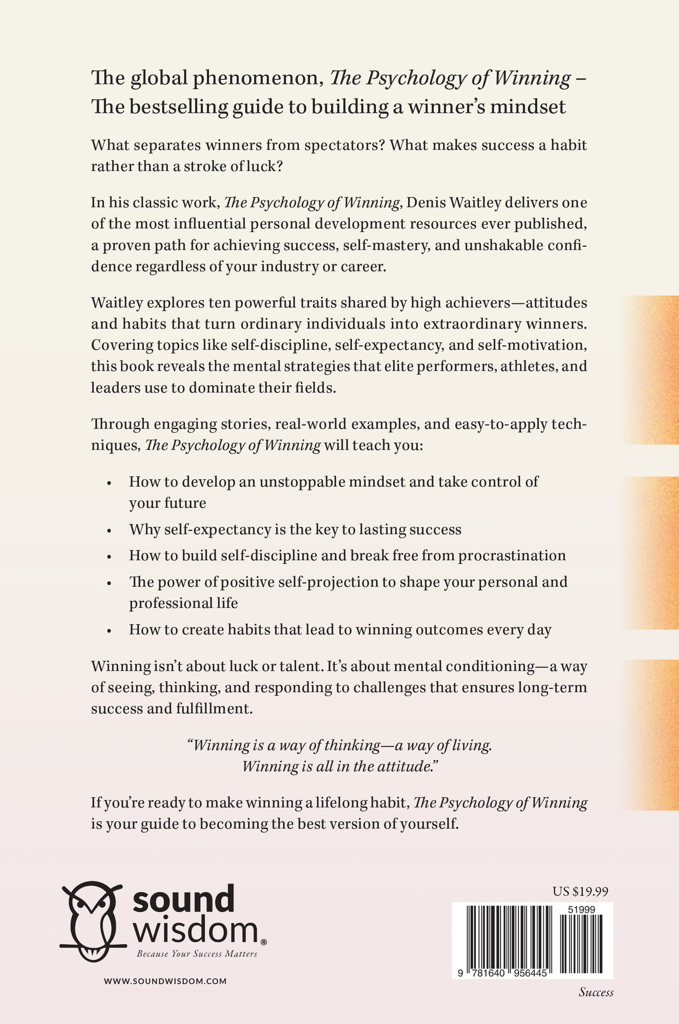 The Psychology of Winning: Ten Qualities of a Total Winner – December 9, 2025