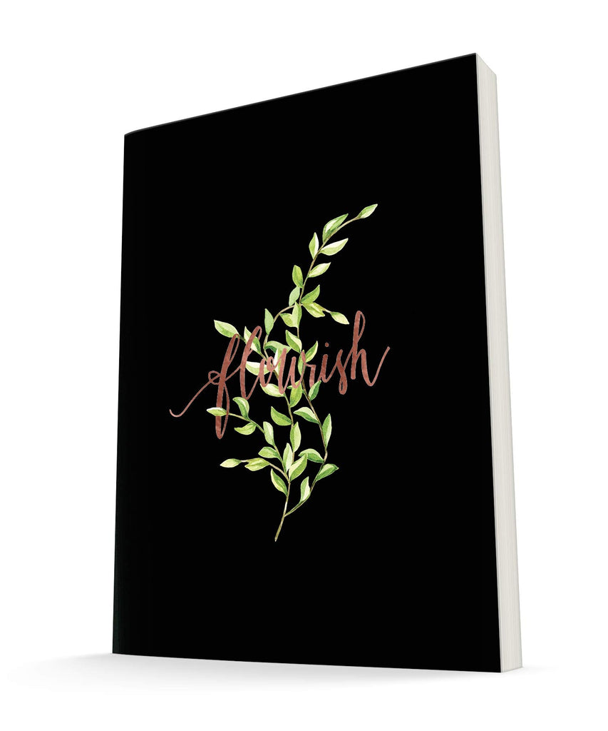 The Grove Journal, Flourish (Black): Soft-touch 160 Page Lined 5.5” x 7.5” Journal (Diary, Notebook) Paperback – October 15, 2019
